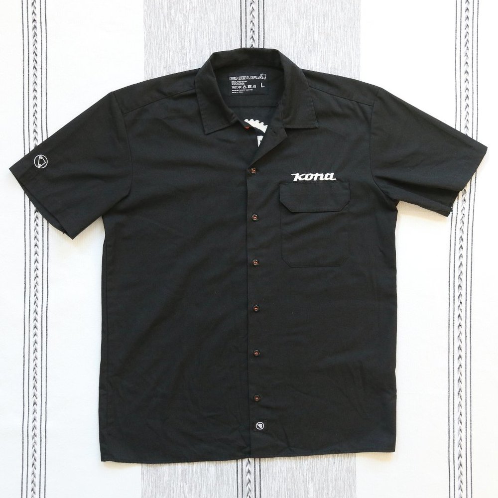 Kona Men's Black Casual Button Down Shirt